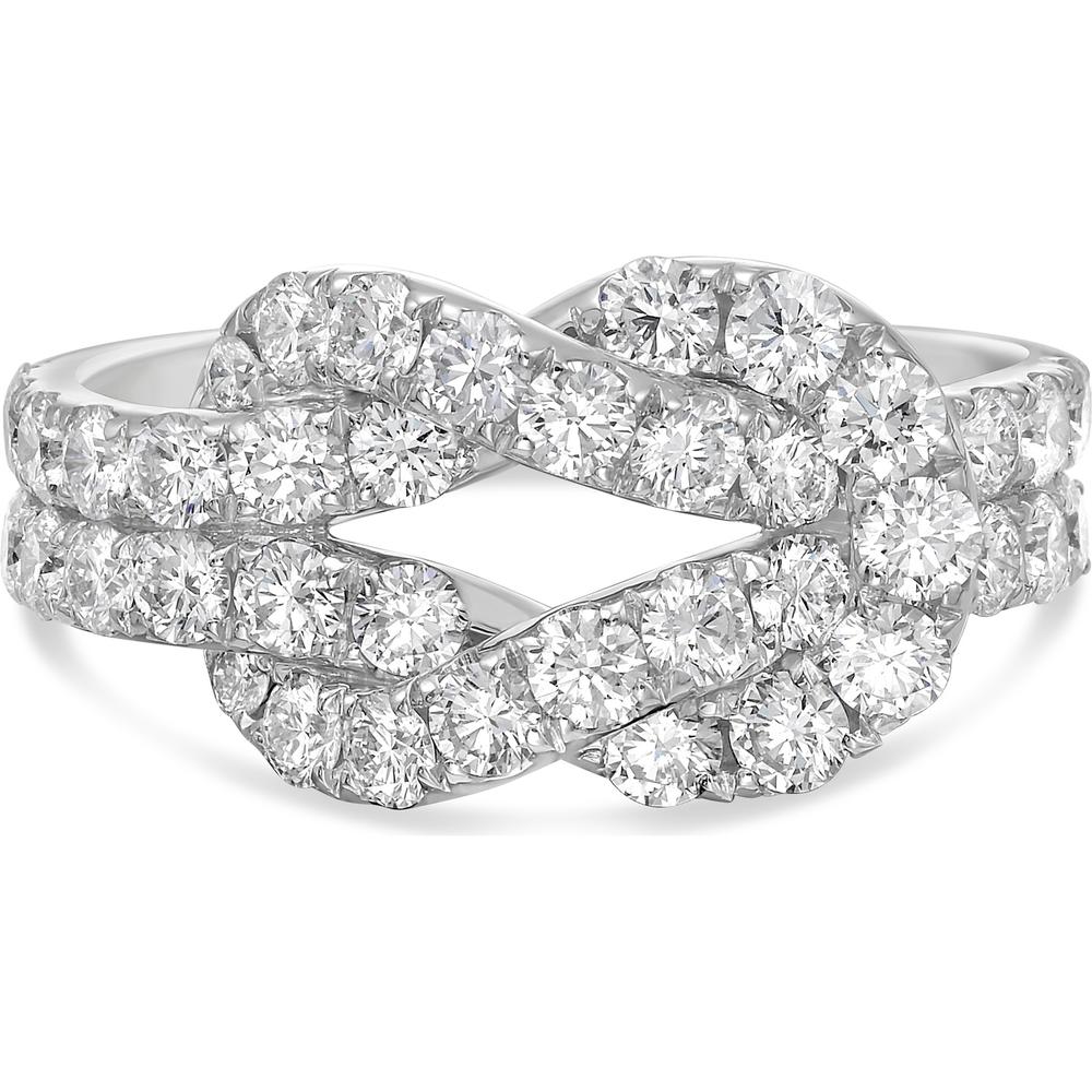 Diamond Hercules Knot Ring in 18K White Gold by Charles Krypell