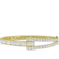 Diamond Hinged Bangle Bracelet in 18K Yellow Gold by Charles Krypell