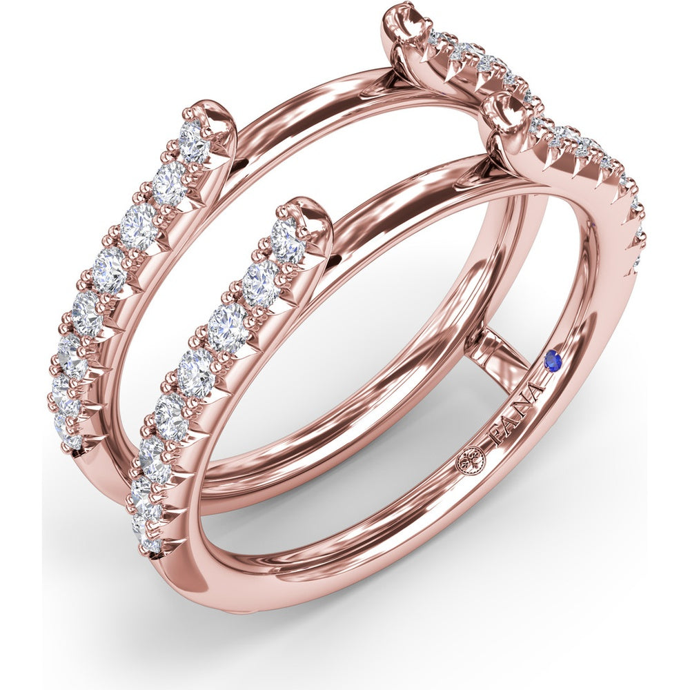 Diamond Insert Band with Two Rows of Round Pavé-Set Diamonds by Fana - 0.51 Carat Total Diamond Weight