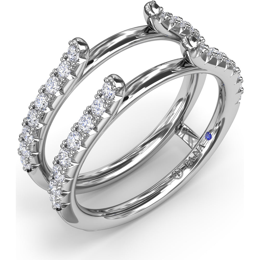 Diamond Insert Band with Two Rows of Round Pavé-Set Diamonds by Fana - 0.51 Carat Total Diamond Weight