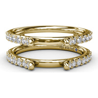 Diamond Insert Band with Two Rows of Round Pavé-Set Diamonds by Fana - 0.51 Carat Total Diamond Weight