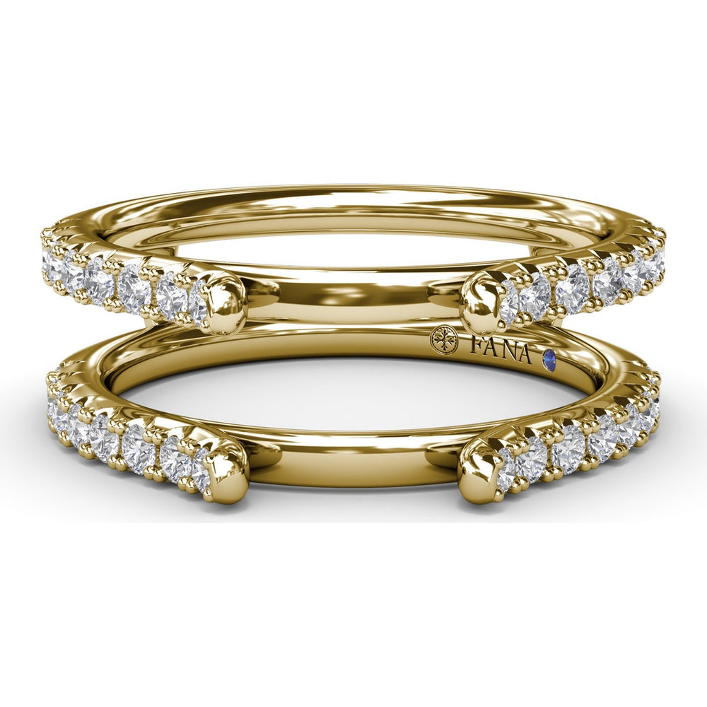 Diamond Insert Band with Two Rows of Round Pavé-Set Diamonds by Fana - 0.51 Carat Total Diamond Weight