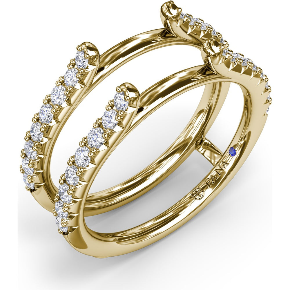 Diamond Insert Band with Two Rows of Round Pavé-Set Diamonds by Fana - 0.51 Carat Total Diamond Weight