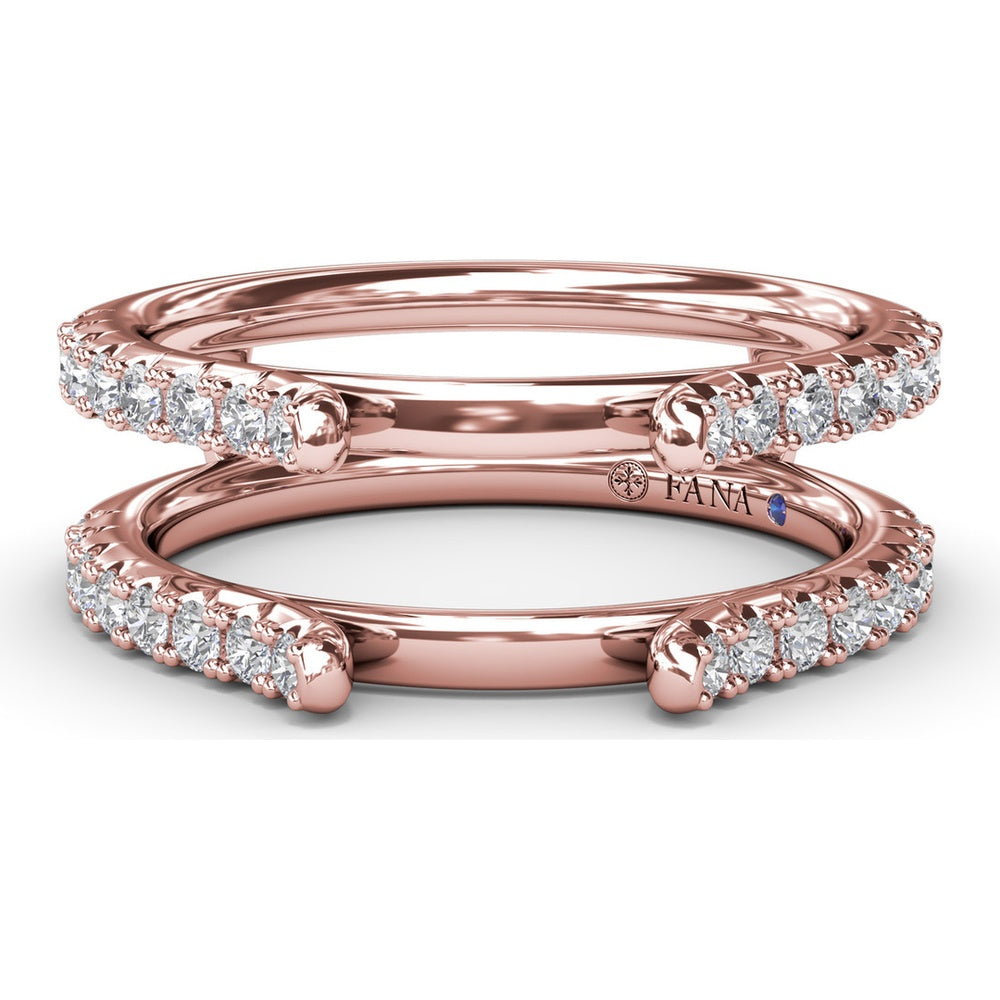 Diamond Insert Band with Two Rows of Round Pavé-Set Diamonds by Fana - 0.51 Carat Total Diamond Weight