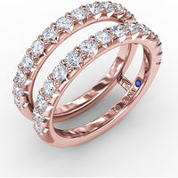 Diamond Insert Ring with Shared-Prong Round Diamonds by Fana - 0.68 Carat Total Diamond Weight