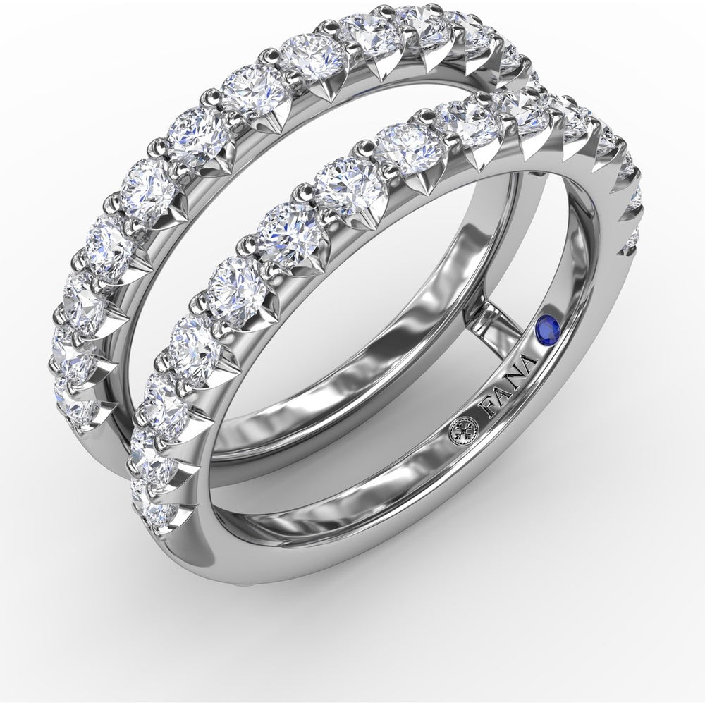 Diamond Insert Ring with Shared-Prong Round Diamonds by Fana - 0.68 Carat Total Diamond Weight