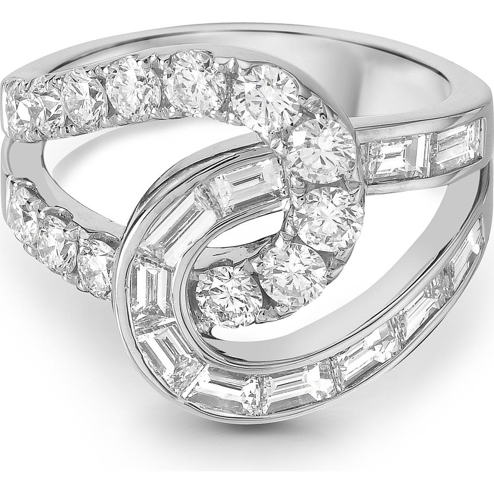 Diamond Interlocking Ring in 18K White Gold by Charles Krypell