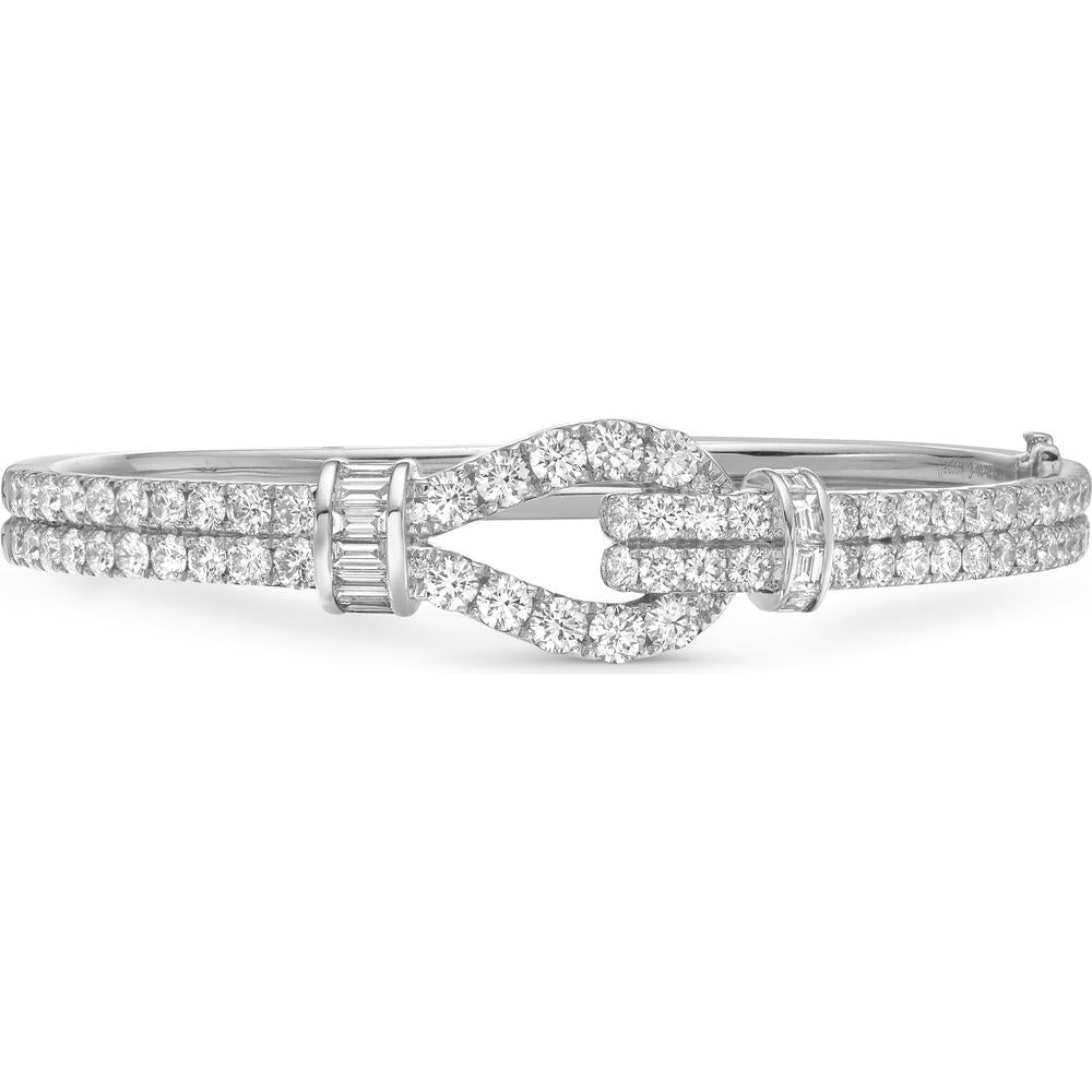Diamond Lasso Bangle Bracelet in 18K White Gold by Charles Krypell