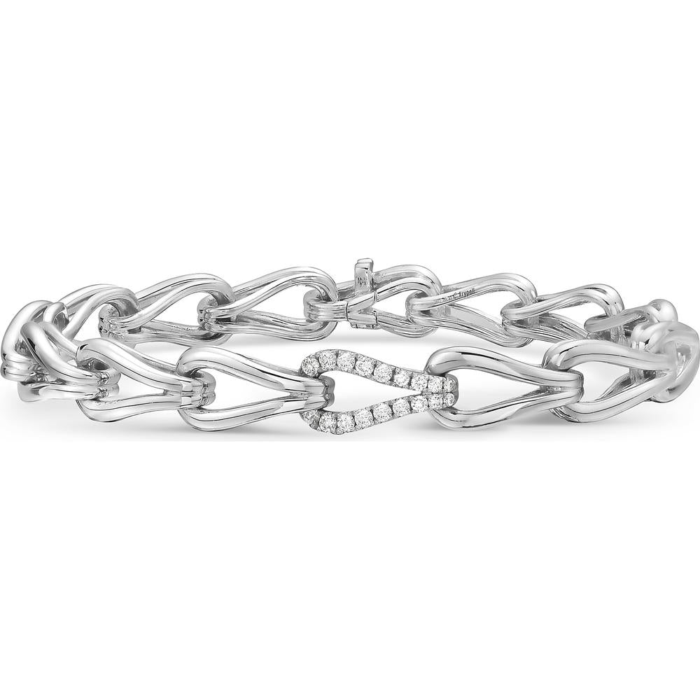 Diamond Lasso Link Bracelet in 18K White Gold by Charles Krypell