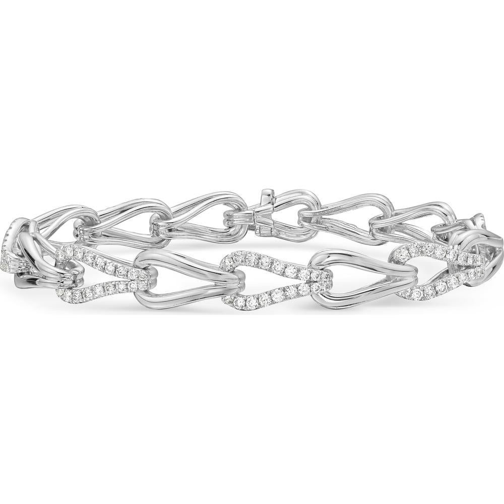 Diamond Lasso Link Bracelet in 18K White Gold by Charles Krypell