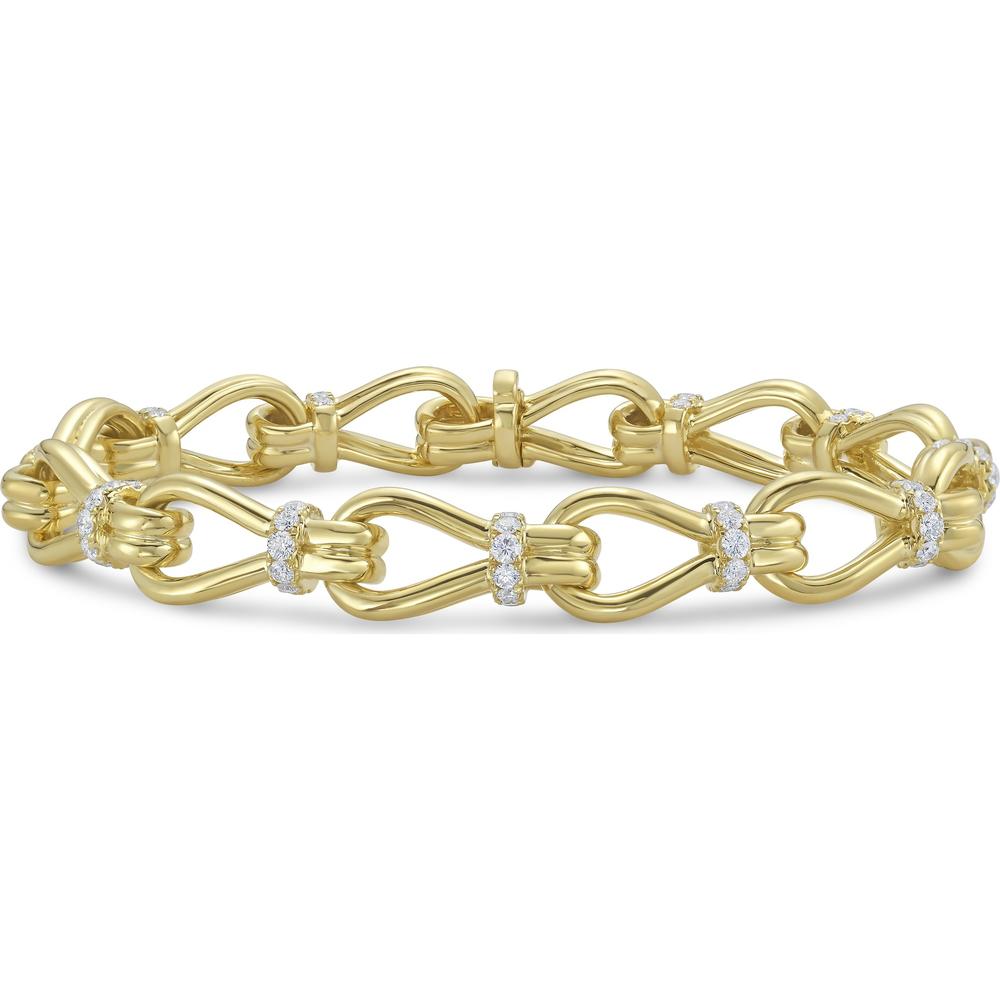 Diamond Lasso Link Bracelet in 18K Yellow Gold by Charles Krypell