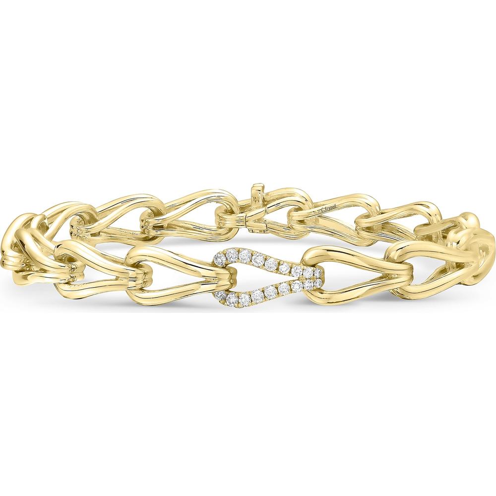 Diamond Lasso Link Bracelet in 18K Yellow Gold by Charles Krypell