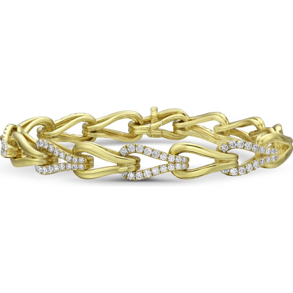 Diamond Lasso Link Bracelet in 18K Yellow Gold by Charles Krypell