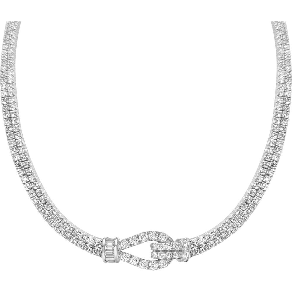 Diamond Lasso Necklace in 18K White Gold by Charles Krypell