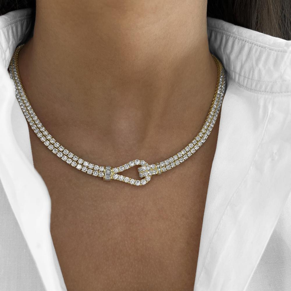 Diamond Lasso Necklace in 18K Yellow Gold by Charles Krypell