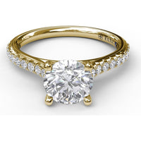 Diamond Lined Engagement Ring Setting with Pavé Side Detail by Fana - 0.31 Carat Total Diamond Weight
