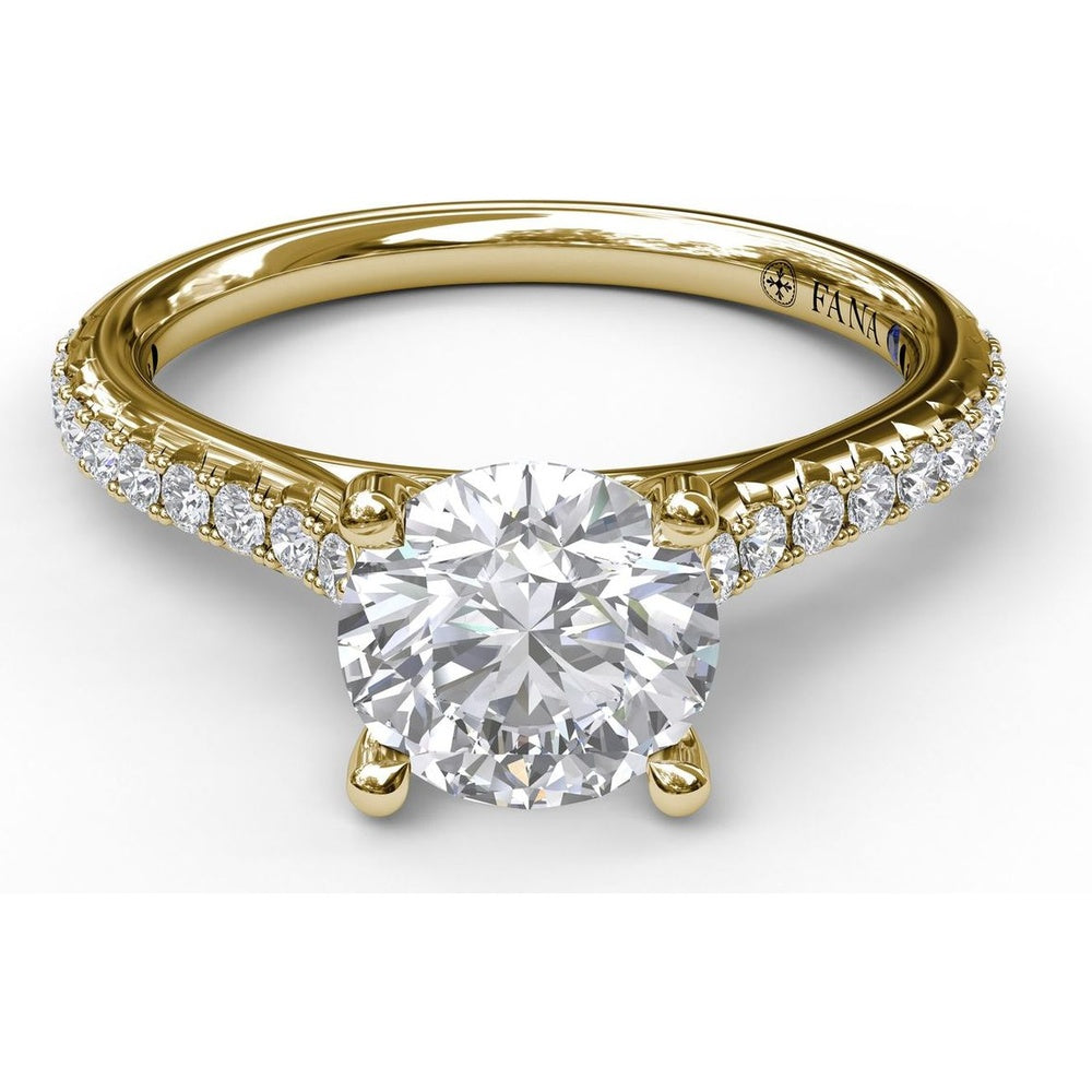 Diamond Lined Engagement Ring Setting with Pavé Side Detail by Fana - 0.31 Carat Total Diamond Weight