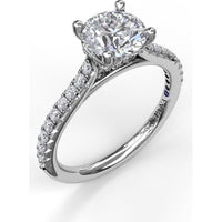 Diamond Lined Engagement Ring Setting with Pavé Side Detail by Fana - 0.31 Carat Total Diamond Weight