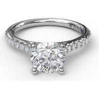 Diamond Lined Engagement Ring Setting with Pavé Side Detail by Fana - 0.31 Carat Total Diamond Weight