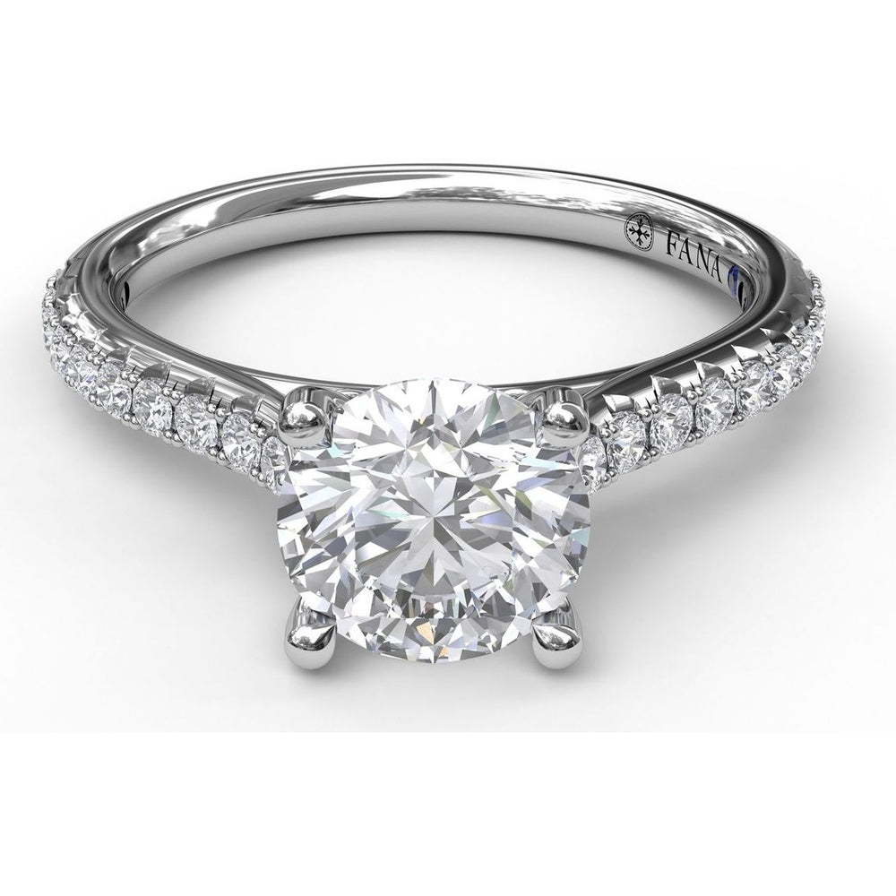 Diamond Lined Engagement Ring Setting with Pavé Side Detail by Fana - 0.31 Carat Total Diamond Weight