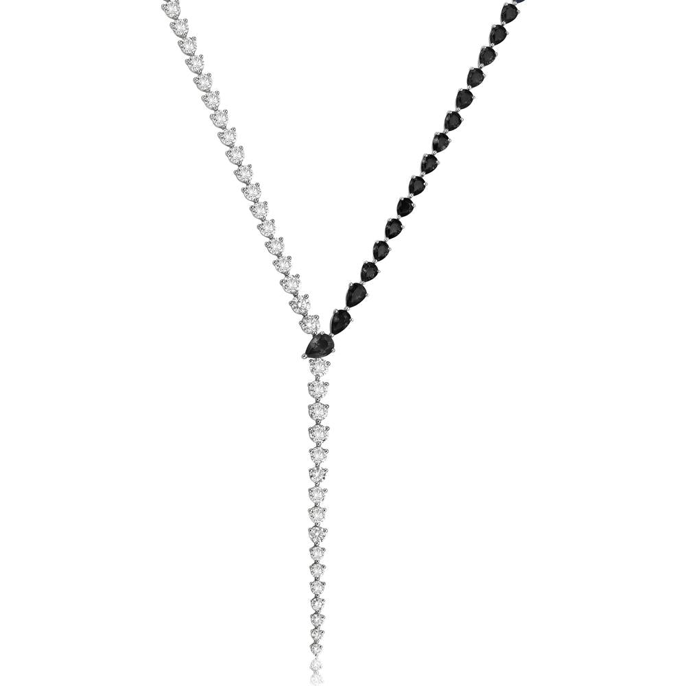 Diamond Nachash Lariat Necklace in 18K White Gold by Charles Krypell
