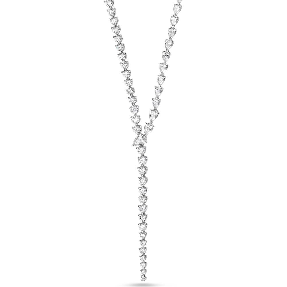Diamond Nachash Lariat Necklace in Platinum by Charles Krypell
