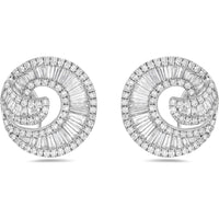 Diamond Nautilus Earrings in 18K White Gold by Charles Krypell