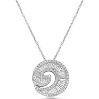 Diamond Nautilus Pendant Necklace in 18K White Gold by Charles Krypell