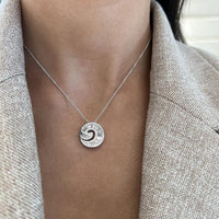 Diamond Nautilus Pendant Necklace in 18K White Gold by Charles Krypell