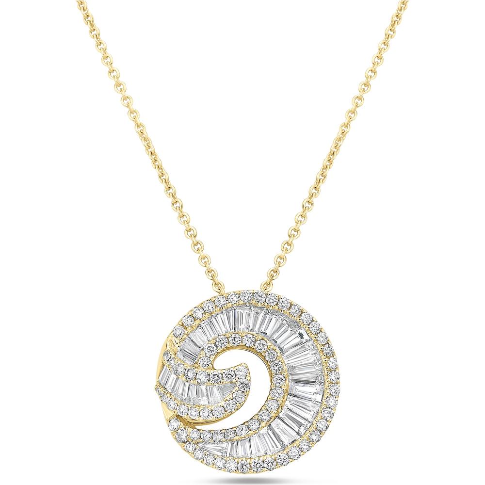 Diamond Nautilus Pendant Necklace in 18K Yellow Gold by Charles Krypell