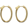 Diamond Oval Hoop Earrings 18k Yellow Gold