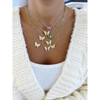 Diamond Pavé Butterfly Necklace in 18K Yellow Gold by Charles Krypell