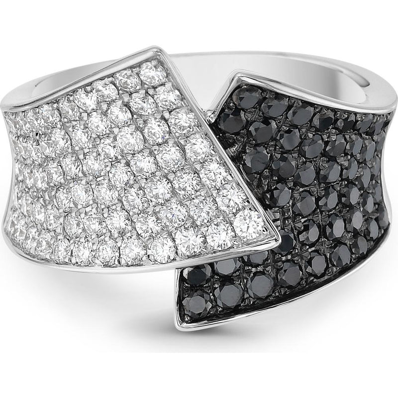 Charles Krypell - Diamond Pavé Diamond Overlap Ring in 18K White Gold ...