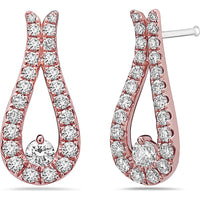 Diamond Pinch Earrings in 18K Rose Gold by Charles Krypell