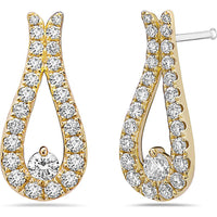 Diamond Pinch Earrings in 18K Yellow Gold by Charles Krypell
