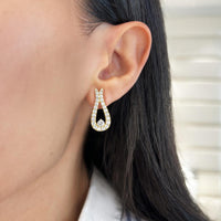Diamond Pinch Earrings in 18K Yellow Gold by Charles Krypell