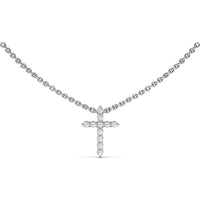 Diamond Prong Cross Pendant Necklace by Fana - 0.20 Carat Total Diamond Weight
