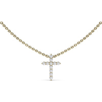 Diamond Prong Cross Pendant Necklace by Fana - 0.20 Carat Total Diamond Weight