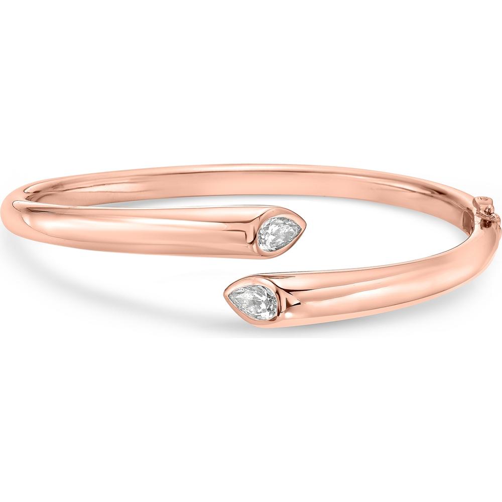 Diamond Reflection Bypass Cuff Bracelet in 18K Rose Gold by Charles Krypell