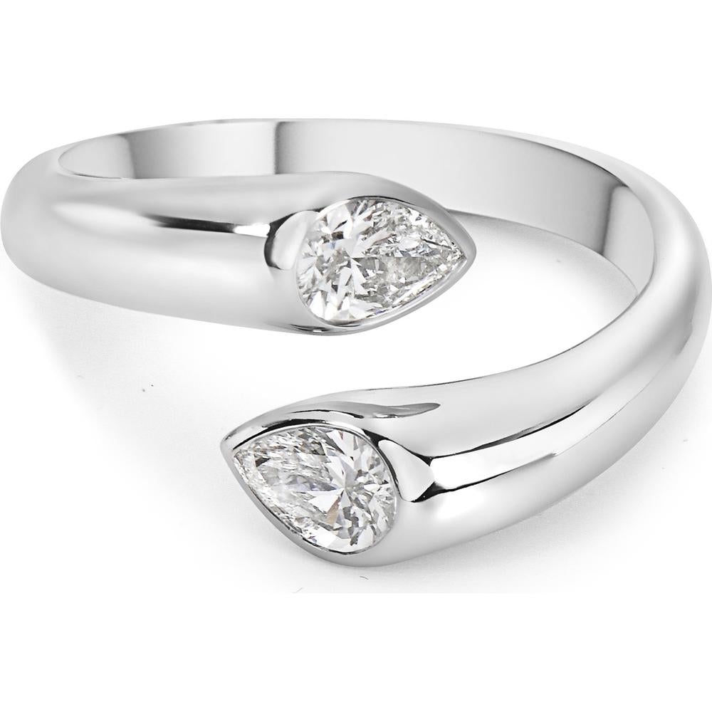 Diamond Reflection Bypass Ring in 18K White Gold by Charles Krypell