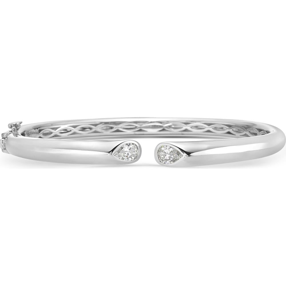 Diamond Reflection Cuff Bracelet in 18K White Gold by Charles Krypell