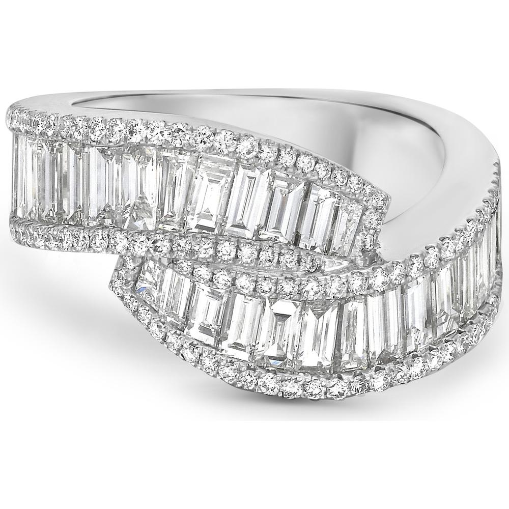 Diamond Signature Embrace Ring in 18K White Gold by Charles Krypell