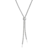 Diamond Signature Lariat 17" Necklace in 18K White Gold by Charles Krypell