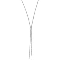Diamond Signature Lariat Necklace in 18K White Gold by Charles Krypell