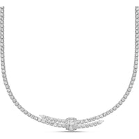 Diamond Signature Pull Necklace in 18K White Gold by Charles Krypell