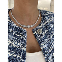 Diamond Signature Pull Necklace in 18K White Gold by Charles Krypell