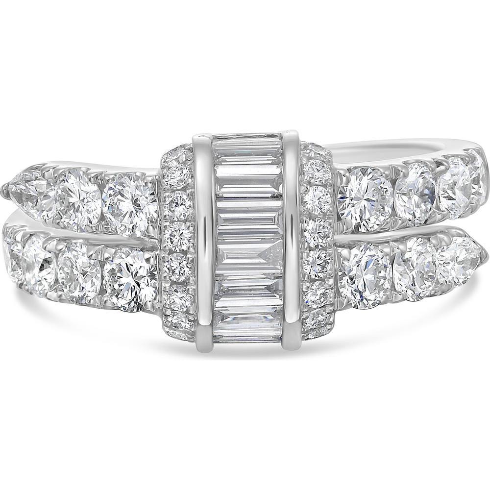 Diamond Signature Pull Ring in 18K White Gold by Charles Krypell