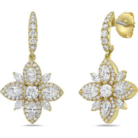 Diamond Starburst Earrings in 18K Yellow Gold by Charles Krypell