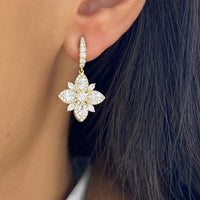 Diamond Starburst Earrings in 18K Yellow Gold by Charles Krypell