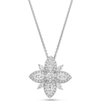 Diamond Starburst Necklace in 18K White Gold by Charles Krypell